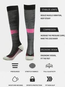 6/1 Pair Unisex Lightweight Compression Socks, Suitable For Running, Cycling, Hiking, And Long-Standing Occupations - Multicolor - View 4