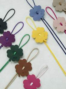 1 pieza Colgante de trébol de cuatro hojas personalizado con cuerda colorida, artículo personalizado, dije de trébol de cuatro hojas con letra, adecuado para bolso de mujer, regalo de primavera, accesorio de bolso lindo de trébol de cuatro hojas, múltiples colores disponibles - Brillante - Ver 4