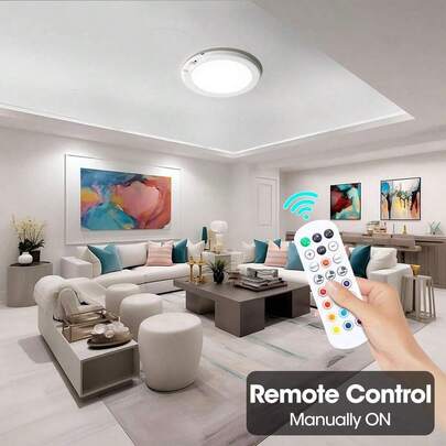 2pcs/1pc Rechargeable LED Ceiling Light With Remote Control, Sensor Dimmable Timing Bathroom Hallway Porch Ceiling Lamp, Home Decor For Room, Bedroom, Living Room
