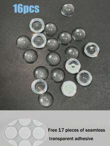 32pcs Transparent Magnifying Nail Stickers, Nail Typing Auxiliary Keyboard Stickers With 3D Raised Long Nails, Transparent DIY Keyboard Cap Self-Adhesive Office Nail Protection, Transparent Glass Material (Includes Round Seamless Nano Transparent Glue) - View 9