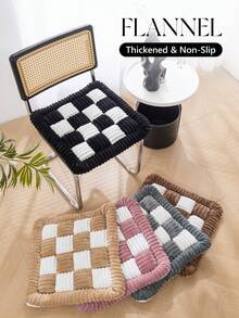 1 chiếc đệm ngồi và đệm lưng bằng vải flannel dày dặn, họa tiết caro, chống trượt, chống bám bẩn và chống ố vàng, đệm ghế đa năng, sử dụng được quanh năm cho nhà, phòng khách, phòng ngủ, phòng học, văn phòng, có thể giặt máy. - nhiều màu - Xem 2