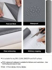 1卷深灰色仿硅藻泥纯色自粘墙纸适用于卧室客厅无缝拼接墙贴装修贴纸撕拉墙板墙纸壁纸春季装饰用品让您的家焕然一新拉玛装饰贴纸 - 深灰色 - 查看 8