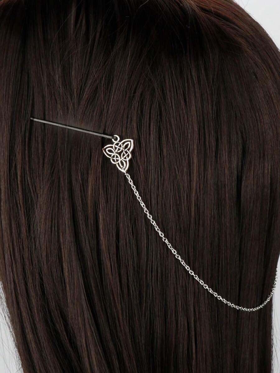 Nordic Mythology Viking Rune Hair Clip, Hollow Hair Accessory - Multicolor - View 1