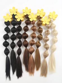 18 Inch 1 Pc Handmade Bubble Braid Ponytail Wig, Hair Extension With Clips, Heat Resistant, Suitable For Women - Multicolor - View 8