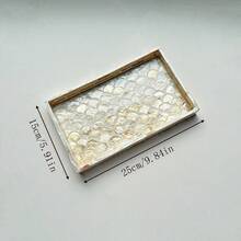 1个INS风格贝壳镶嵌装饰托盘，彩色拼布方形，手工镶嵌。适用于装饰客厅茶几、餐桌和日常收纳。也可作为节日礼物和派对餐桌装饰。 - 彩色 - 查看 31
