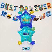 1pc/2pcs New 61-Inch Large Base Star Foil Balloon - Perfect Room Decor For Father's Day Celebration - Father's Day With Star Base - View 3