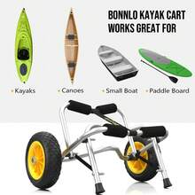 Kayak Cart Canoe Dolly Fishing Kayak Accessories Carrier Foldable Paddle Board Trolley Boat Trailer Transport With NO-Flat Airless Tires Wheels And 2 Ratchet Straps - Kickstands- "∩"shape - View 7