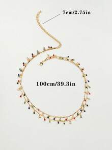 1件波西米亚风彩色项链，优雅独特的沙滩饰品，女士适用 - 一條項鍊 - 查看 3