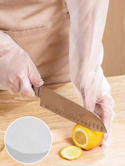 Guantes multiusos reutilizables largos, guantes de limpieza gruesos con cubiertas para los brazos, transparentes para la limpieza de primavera