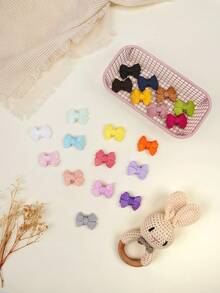 40pcs Baby Hair Clips, Mini Snap Clips, Pastel Color, Bow Decor, Suitable For Baby Girls, Non-Slip Barrettes, Especially Suitable For Newborns With Fine Soft Hair, Holiday Party Baby Hair Accessories - Multicolor - View 9