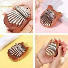 Mini Cute Musical Instrument High-Quality Holiday Gift, 8-Key Kalimba Thumb Piano, Wooden With Hanging Rope, Includes Tutorial Guide - Multicolor - View 9