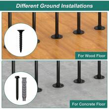 Deck Railing Kit, Metal Porch Railing With Right-Angle Connectors For Flat Surfaces, Outdoor Guard Rail Handrail For Deck, Balcony, Patio, Black - Black - View 5