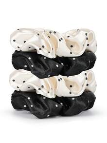 2 Stück Damen Satin Polka Punkt Haargummi, einfache Haarschlaufe, modisch und vielseitig, elegante, einfache Gummiband Badezimmer Haarzubehör geeignet für tägliche Ausflüge, Freizeitpartys, Pendeln zum Strand, Urlaub, Gesichtwaschen, Haare binden, Pferdeschwanz-Make-up, Kleidung kombinieren, Accessoires verwenden, Kopfbedeckungszubehör (2/1 Stück) Urlaubszubehör Haargummis Scrunchies Haarseile, Festival, Party - Verschiedenfarbig - Übersicht 6