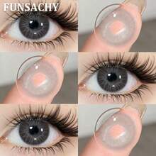 FUNSACHY NEW Colored Contact Cosmetics Woman Brown Lens Colored Lenses For Eyes Natural - MEDUSA-gRAY - View 4