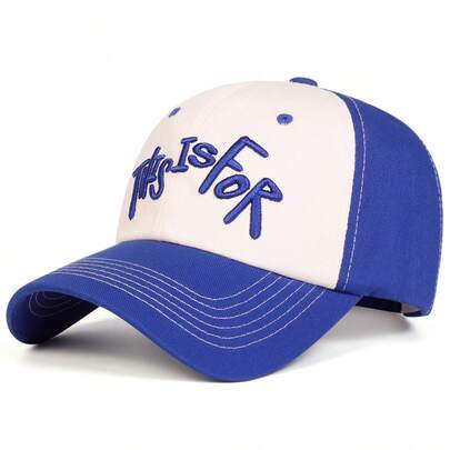 1顶男士“THIS IS FOR”字母刺绣棒球帽，街头时尚帽，户外防晒休闲帽，适合春季、秋季、旅行、海滩等场合。