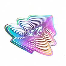 Gradient Xmas Tree Wind Spinner Stainless Steel Whirligig Wind Chimes Suncatcher Garden Hanging Sculptures Windmill Wedding Window Decor With Swivel Hook - Christmas Tree Elk - View 7