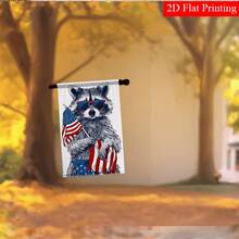 2D Flat - 2D Flat - A Single 2D Flat Garden Flag Featuring A Raccoon Wearing Glasses And An American Flag Design, Ideal For Outdoor Decoration In Your Yard Or Porch.This Charming Small Flag, Measuring 18 By 12 Inches - A - Xem 9