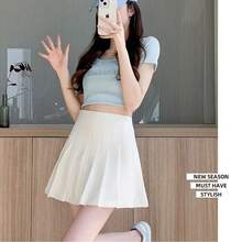 New Pleated Skirt  Womens Skirts Japanese School High Waist Kawaii Cute Plaid Skirt Uniform Harajuku Jupe - màu đen - Xem 2