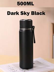 Stainless Steel Vacuum Insulated Water Bottle, Double Wall, Convenient Carrying Strap, One-Touch Open Lid, Suitable For Hot/Cold Water, Milk, Beverages, For Men, Women, Students, Outdoor, Home, Office Use - Multicolor - View 16