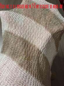 1 chiếc áo khoác cardigan sọc hở dành cho nữ, nhẹ và rộng, kiểu cổ chữ V ngọt ngào và dịu dàng, phù hợp với phụ kiện mùa xuân và mùa thu dành cho nữ - Nhiều màu - Xem 6