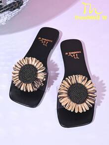 Women's Sandals, New Summer Ladies Fashion Black Slippers - Black - View 8