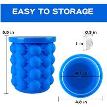 1pc Silicone Ice Cube Tray With Lid, 2-In-1 Ice Bucket & Ice Cube Maker, Press Release Easy To Take Ice Cubes, Suitable For Cocktails, Whiskey, Beverages And Cold Drinks - Multicolor - View 2