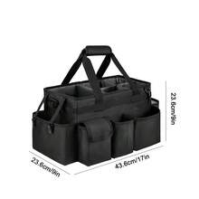 Cleaning Caddy Bag,Extra Large Cleaning Supplies Organizer With Handle For Housekeepers - Black - View 5