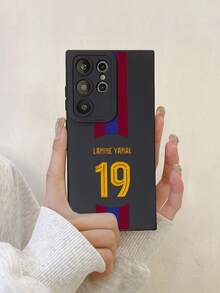 1pc #19 Phone Case, Barcelona Jersey Style Skin-Friendly Protective Cover, Daily Commute, Game Support, #19 Case, Barcelona Case, Barca Fan Case, Apple Protective Case, Phone Case Compatible With IPhone Case & Galaxy Case, Fits - Black - View 7