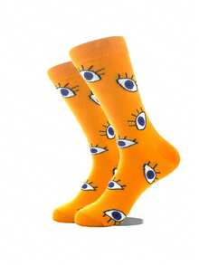 Bộ 1 đôi tất đôi hình vịt vàng nhỏ phiên bản AB cá nhân hóa, hình ảnh người nổi tiếng trên mạng vui nhộn, gà con dễ thương đang nở, nấm đeo kính râm, nhãn cầu bí ẩn, hình ghép nhiều màu sắc, tất thời trang dài đến bắp chân dành cho nữ, phù hợp cho mọi mùa, tất đa năng dành cho học sinh. - Nhiều màu - Xem 16