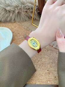 Oval Shaped Women's Quartz Watch Is Fashionable Exquisite Elegant And Retro Suitable For Daily Wear And Casual Gatherings It Is The Best Choice For Gift Giving - Gold - View 6