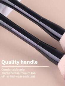 Professional Dual-Ended Face Makeup Brushes, Powder Blush Brush, Cosmetic Tools, Soft Fibers, Easy To Carry, Travel Brushes - Black - View 6