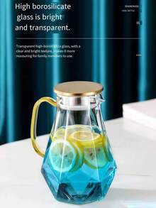 1pc Thick Glass Teapot, Kung Fu Teapot With Hammer Pattern, Heat-Resistant Teapot Suitable For Office, Tea Brewing, Boiling Water. Convenient For Home, Hotel, Camping And Travel, A Very Practical Product. - Multicolor - View 7
