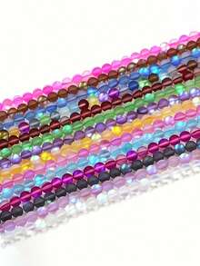 1串天然月光石珠，8毫米水晶珠，圆形月光石珠，适用于手链、项链、耳环等首饰制作 - 彩色 - 查看 3