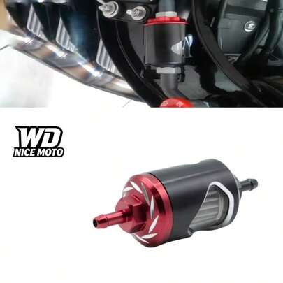 WD NICE MOTO Lọc nhiên liệu xe máy 6mm, lọc dầu đa năng cho xe tay ga phân khối lớn, lọc nhiên liệu bộ chế hòa khí lõi thép không thấm nước 6mm