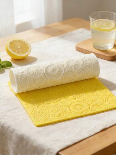 Molde cilíndrico con patrón de círculo y textura de arcilla en forma de rodaja de limón 3D para hacer pendientes y joyería de arcilla polimérica, y decoración del hogar con estilo de playa