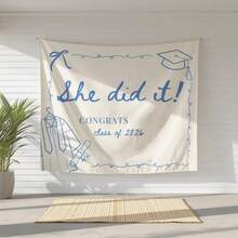 60x40in She Did It Graduation Party Banner, Graduation Decor, Class Of 2026, Graduation Decorations, Graduation Backdrop, Congrats Grad - 1 - 查看 1