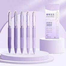 5pcs Retractable Neutral Pens, Comfortable Grip For Students, Exams, Note-Taking, Cute Gradient Color Design, Smooth Writing, School & Office Supplies, Back To School Essential - Pen - View 12