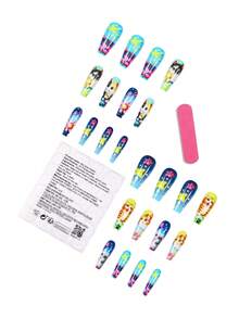 24 adorables pegatinas de uñas con diseños de animales de dibujos animados, con diseños florales y de gatitos, perfectas para mujeres. El diseño lindo de gatito es ideal para amantes de los animales y para uso diario. Fácil de aplicar y retirar. - Multicolor - Ver 7