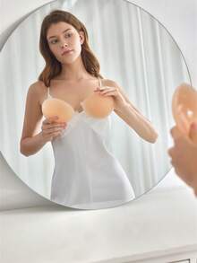 Women's Strapless Invisible Silicone Bra Breast Petals, Suitable For Spaghetti Strap Dresses And Wedding Gowns, Summer Lift Effect, Thin And Breathable Invisible Bra - Apricot - View 1