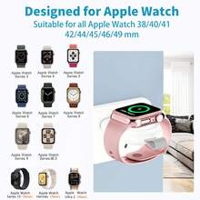 USB-C & USB-A Interface Magnetic Wireless Watch Charger, Portable Wireless Fast Charging Charging Dock, Supports Fast Wireless Charging, For Watch Ultra 2/Ultra/SE 2/SE Series 10/9/8/7/6/5/4/3/2/1 - White - View 11