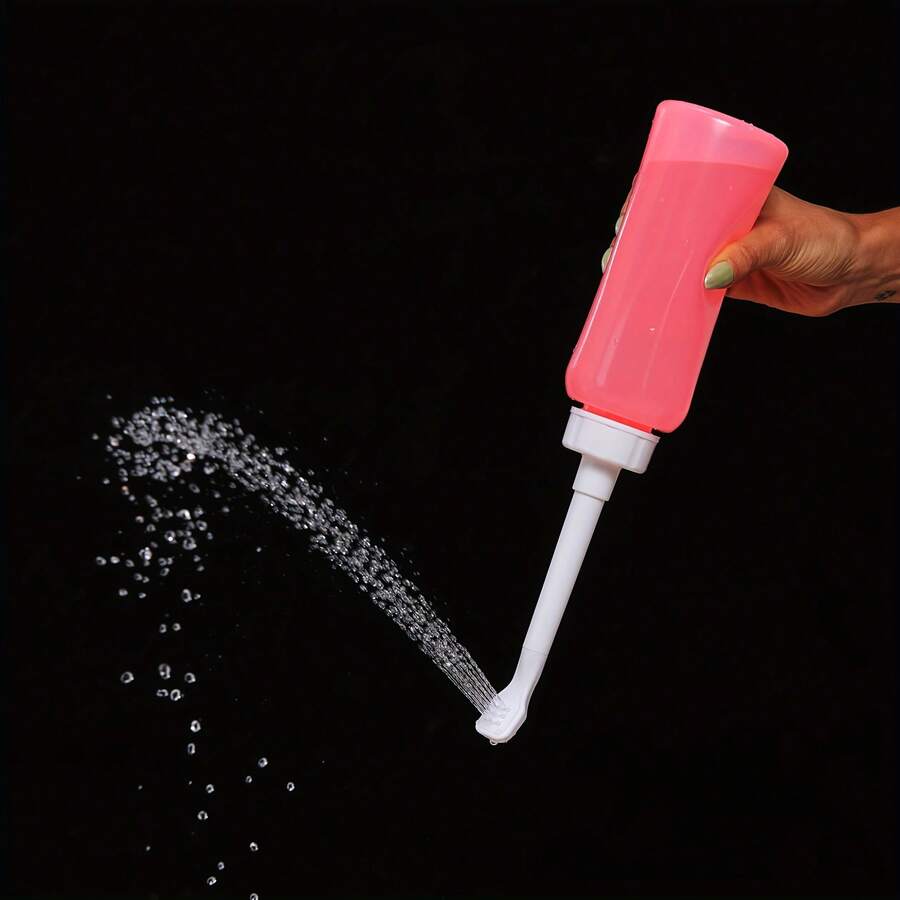 2-Nozzle Portable Cleaning Device, Capable Of Side And Direct Spraying, Travel Cleaning Tool, Squeeze-Type Personal Hygiene Washer, Retractable And Storable, Bathing Accessory - View 1