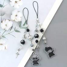 Jujutsu Kaisen 1件装 裕二、五条悟、宿傩、夏油、七海、惠 动漫人物钥匙扣、钥匙圈、卡通饰品、手机挂饰、汽车钥匙链、背包挂饰、包包挂饰、万圣节礼物、汽车配件创意钥匙扣 - 黑色十字心形串珠项链 - 挂件链 - 相机卡夹吊坠 - 挂件 - 手机链 - 礼物 - 彩色 - 查看 6