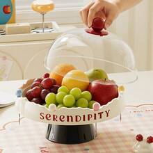1Pc Multifunctional Plastic Fruit Plate With Draining Base, Reusable Fruit Tray Snack Storage,Suitable For Home Kitchen Living Room Party Wedding Decoration - Multicolor - View 10