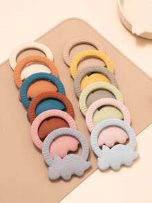 1 pieza Mordedor de silicona para bebé con forma de dinosaurio, adecuado para la dentición, masticación y juego diario de infantes - Multicolor - Ver 10