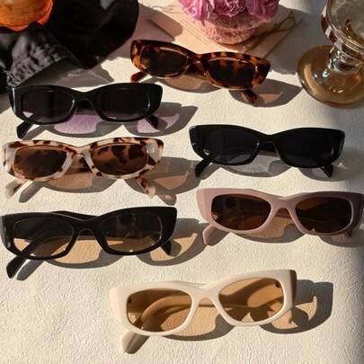 Unisex Cat-Eye Resin  - Premium, Face-Slimming Rectangular Eyewear; Stylish & Distinctive Sunshades