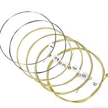 Bộ 6 dây đàn guitar acoustic, âm thanh trong trẻo và sáng, độ căng cao, thích hợp làm phụ kiện đàn guitar, dụng cụ đàn guitar, thân thiện với người mới bắt đầu. - Nhiều màu - Xem 1
