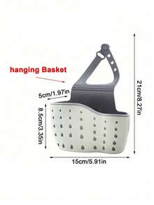 1pc Adjustable Strap Sink Hanging Basket With Silicone Storage Box, Drain Rack, Sponge Holder, Faucet Hanging Basket, Kitchen Storage Bag, Perfect For Storing Kitchen Sponges And Rags - Multicolor - View 2