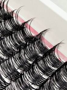 Hinarin 144 piezas Pestañas individuales con efecto volumen, rizado D, para extensión de pestañas con aspecto natural y dramático. Herramienta de maquillaje para pestañas postizas DIY en casa, racimos de pestañas, pestañas individuales, pestañas postizas - D - Ver 3