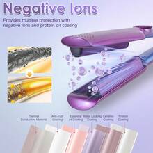 Máy uốn tóc điều chỉnh nhiệt độ đa năng Hatteker, dụng cụ tạo kiểu tóc tại nhà, máy uốn sóng tóc. - Màu tím - Xem 4