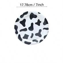 10/20pcs 7-Inch Cute Cow Pattern Disposable Paper Plates, Suitable For Birthday Parties, Party Decorations, Perfect For Farm Theme Parties And Family Picnics - View 4